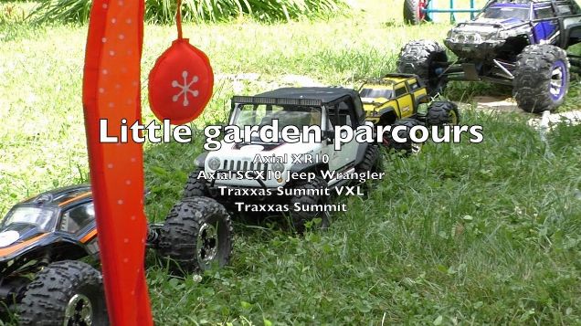 Little garden parcours - comparison between Axial XR10,  SCX10, Traxxas Summit & Summit VXL