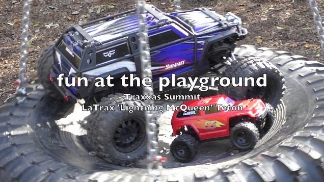 Traxxas Summit & LaTrax 'Lightning McQueen' Teton - fun at the playground