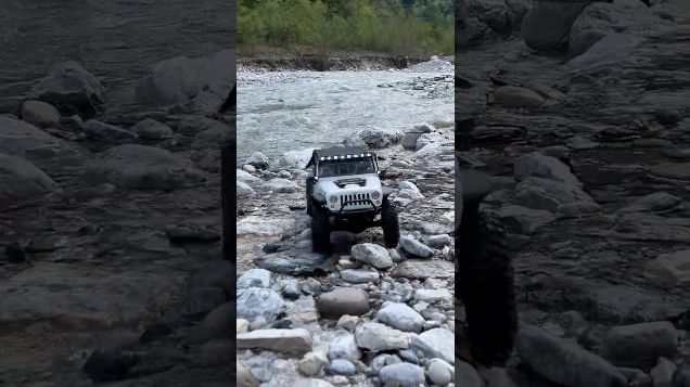 trailing next to the river01 - Axial SCX10 Jeep Rubicon #axial #axialscx10 #hohemisteadym7