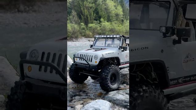 trailing next to the river - Axial SCX10 Jeep Rubicon #axial #scx10 #axialrubicon