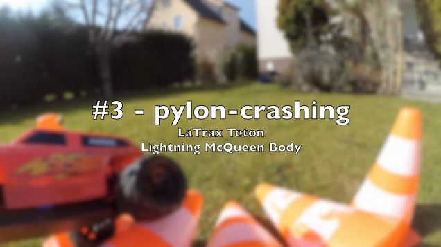LaTrax Teton - Lightning McQueen Body #3 - pylon crashing