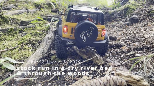 stock run in a dry river bed & through the woods - Traxxas TRX4M Bronco