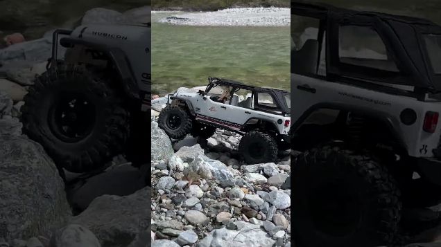 trailing next to the river04 - Axial SCX10 Jeep Rubicon #axial #scx10 #axialrubicon