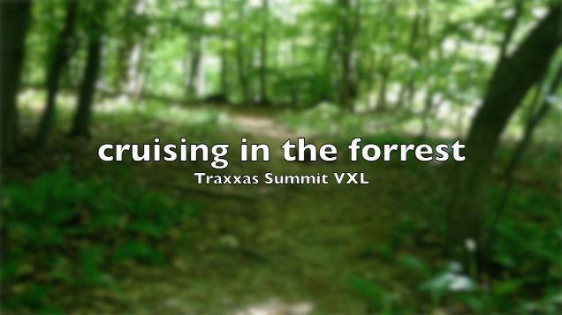Traxxas Summit VXL cruising in the forrest